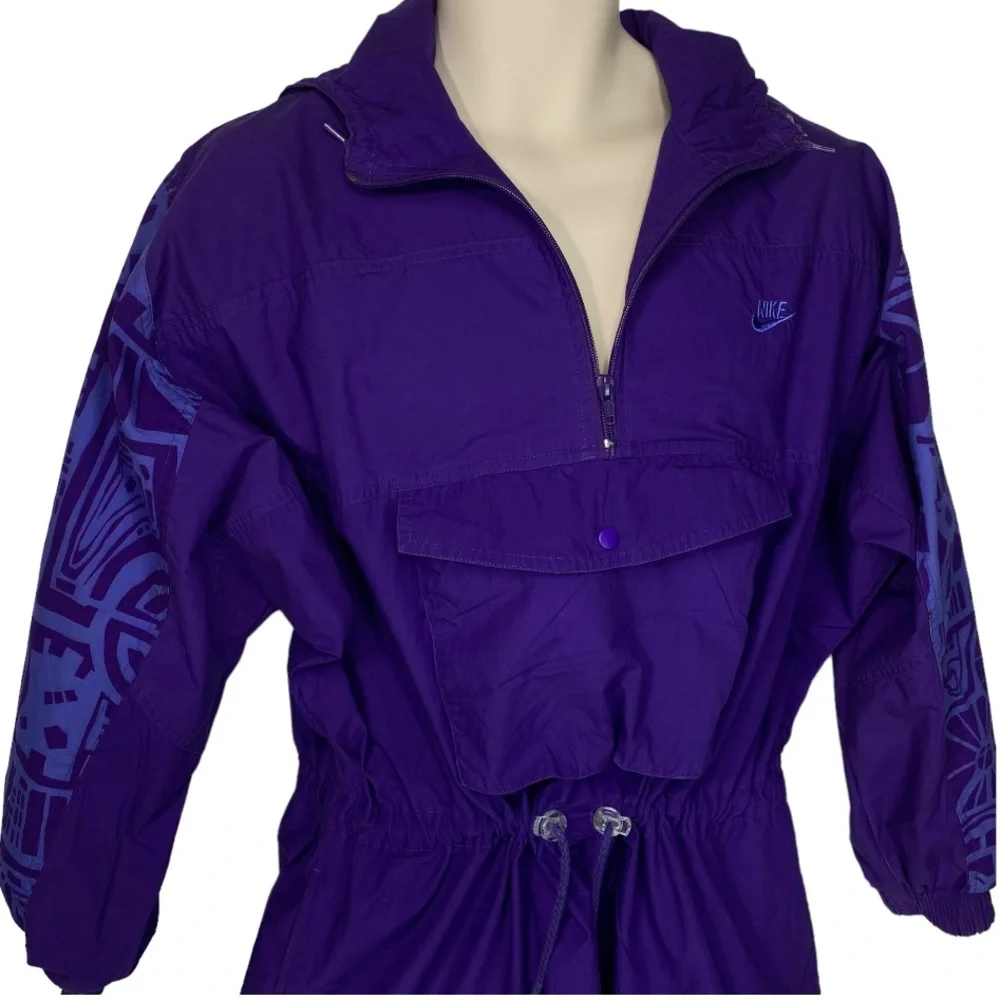 Unisex Gray Tag Nike Windbreaker Size M Vintage Purple Jacket Gray Tag Taiwan